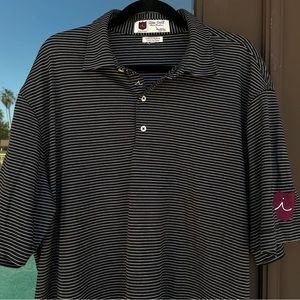 iliac Black with White Stripes Golf Polo XL